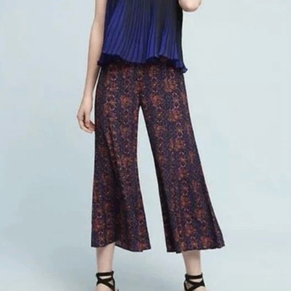 Elevenses Anthropologie Paisley Boho Wide Leg Pants Size 4 28x23